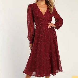 NWOT Floral Wrap Dress